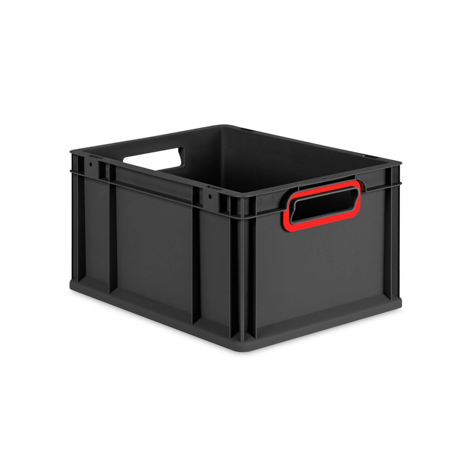 PROREGAL Eurobox Nextgen Color HxBxT 22x30x40cm 20 Liter Griffe Rot Offen Schwarz Eurobehälter Transportbox Transportbehälter von PROREGAL