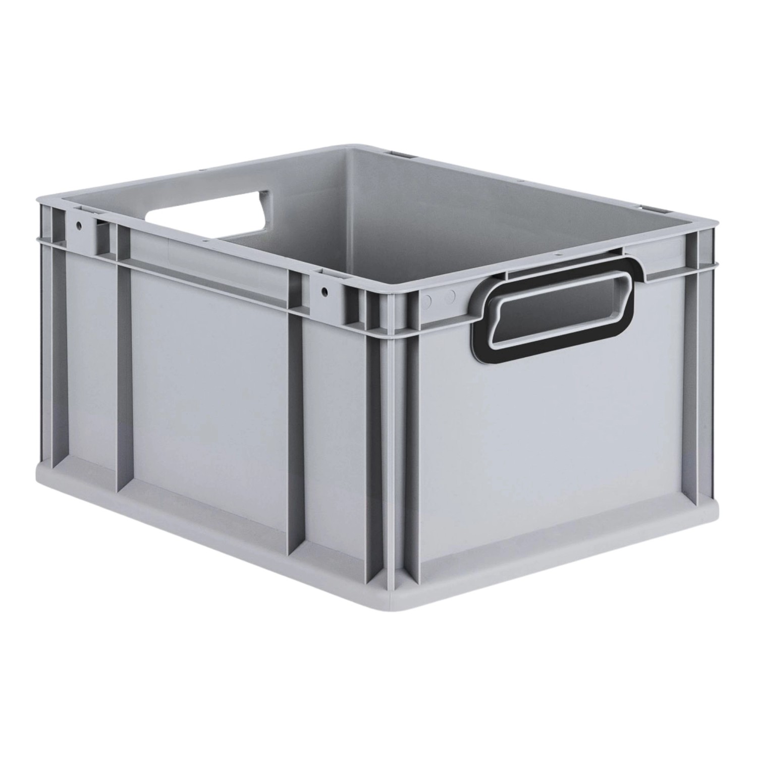 PROREGAL Eurobox Nextgen Color HxBxT 22x30x40cm 20 Liter Griffe Schwarz Offen Grau Eurobehälter Transportbox Transportbehälter von PROREGAL