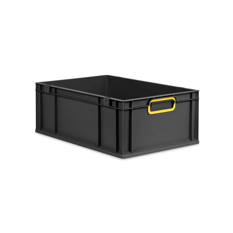 PROREGAL Eurobox Nextgen Color HxBxT 22x40x60cm 44 Liter Griffe Gelb Geschlossen Schwarz Eurobehälter Transportbox Transportbehälter von PROREGAL