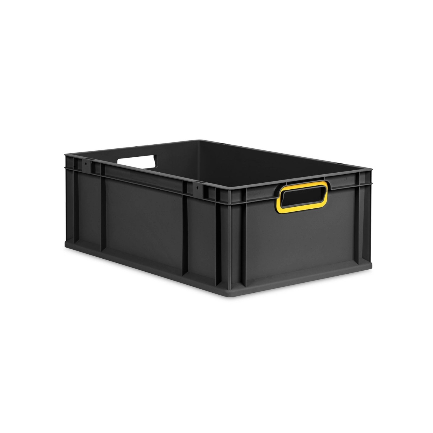 PROREGAL Eurobox Nextgen Color HxBxT 22x40x60cm 44 Liter Griffe Gelb Offen Schwarz Eurobehälter Transportbox Transportbehälter von PROREGAL