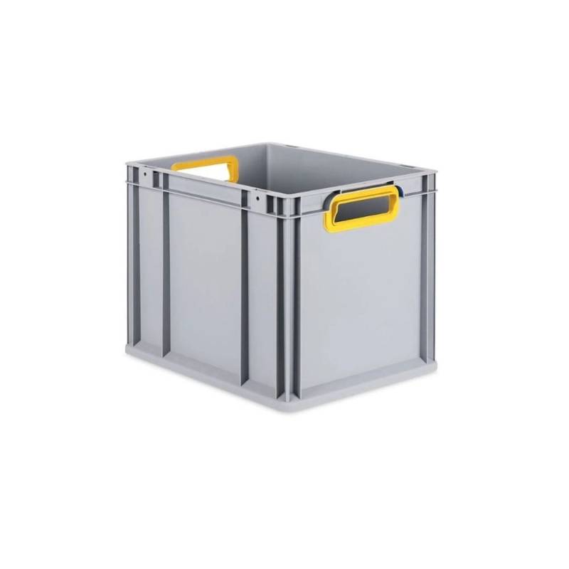 PROREGAL Eurobox Nextgen Color HxBxT 32 x 30 x 40 cm 30 Liter Griffe Gelb Offen Glatter Boden Eurobehälter Transportbox von PROREGAL