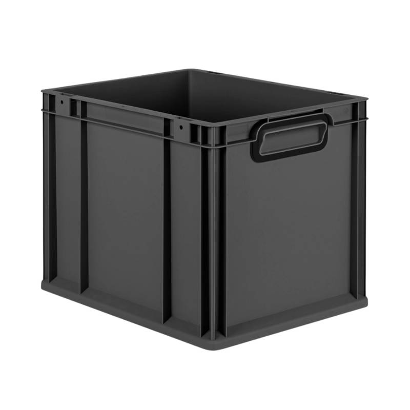 PROREGAL Eurobox Nextgen Color HxBxT 32x30x40cm 30 Liter Griffe Schwarz Geschlossen Schwarz Eurobehälter Transportbox Transportbehälter von PROREGAL