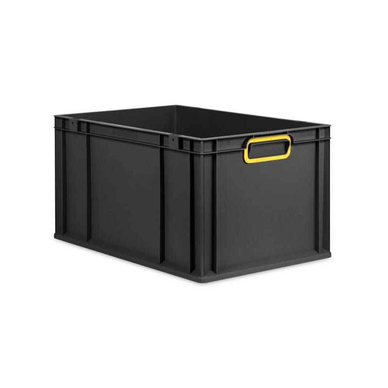 PROREGAL Eurobox Nextgen Color HxBxT 32x40x60cm 65 Liter Griffe Gelb Geschlossen Schwarz Eurobehälter Transportbox Transportbehälter von PROREGAL