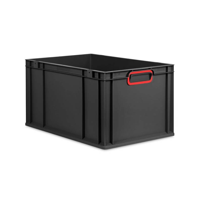 PROREGAL Eurobox Nextgen Color HxBxT 32x40x60cm 65 Liter Griffe Rot Geschlossen Schwarz Eurobehälter Transportbox Transportbehälter von PROREGAL