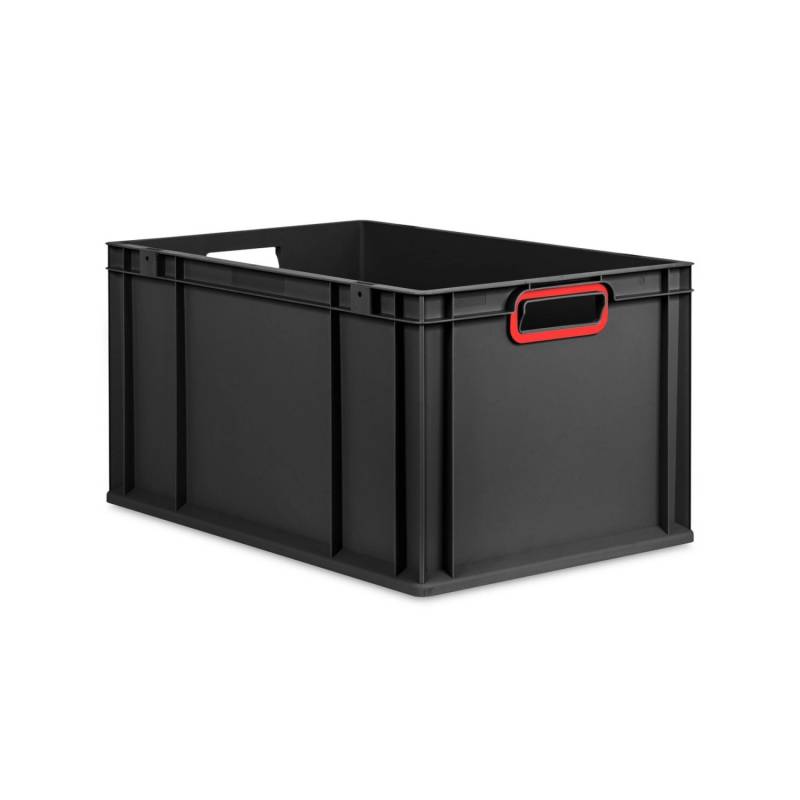 PROREGAL Eurobox Nextgen Color HxBxT 32x40x60cm 65 Liter Griffe Rot Offen Schwarz Eurobehälter Transportbox Transportbehälter von PROREGAL