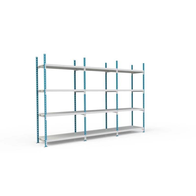 PROREGAL Fachbodenregal Maximus Pro HxBxT 220 x 100 x 120 cm 4 Ebenen Metallplatten-Fachboden Fachlast 286 kg Lichtblau-Lichtgrau PROREGAL Fachbodenregal Maximus Pro HxBxT 220 x 100 x 120 cm 4 Ebenen Metallplatten-Fachboden Fachlast 286 kg Lichtblau-Lichtgrau von PROREGAL