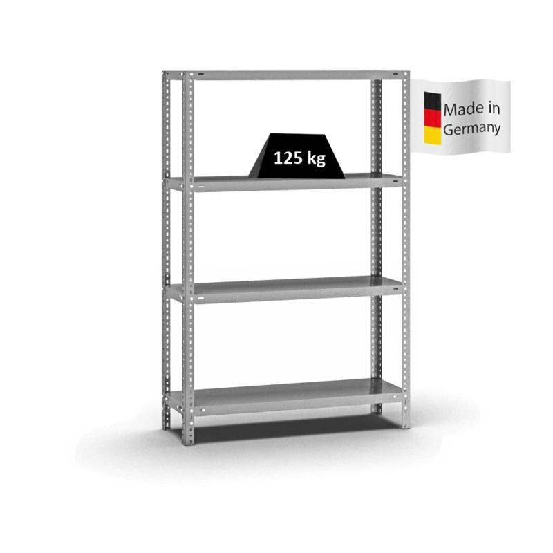 PROREGAL Fachbodenregal Schraubsystem Light-Duty Grundregal HxBxT 150 x 100 x 30 cm 4 Ebenen Fachlast 125 kg Beidseitig Nutzbar Verzinkt PROREGAL Fachbodenregal Schraubsystem Light-Duty Grundregal HxBxT 150 x 100 x 30 cm 4 Ebenen Fachlast 125 kg Beidseitig Nutzbar Verzinkt von PROREGAL