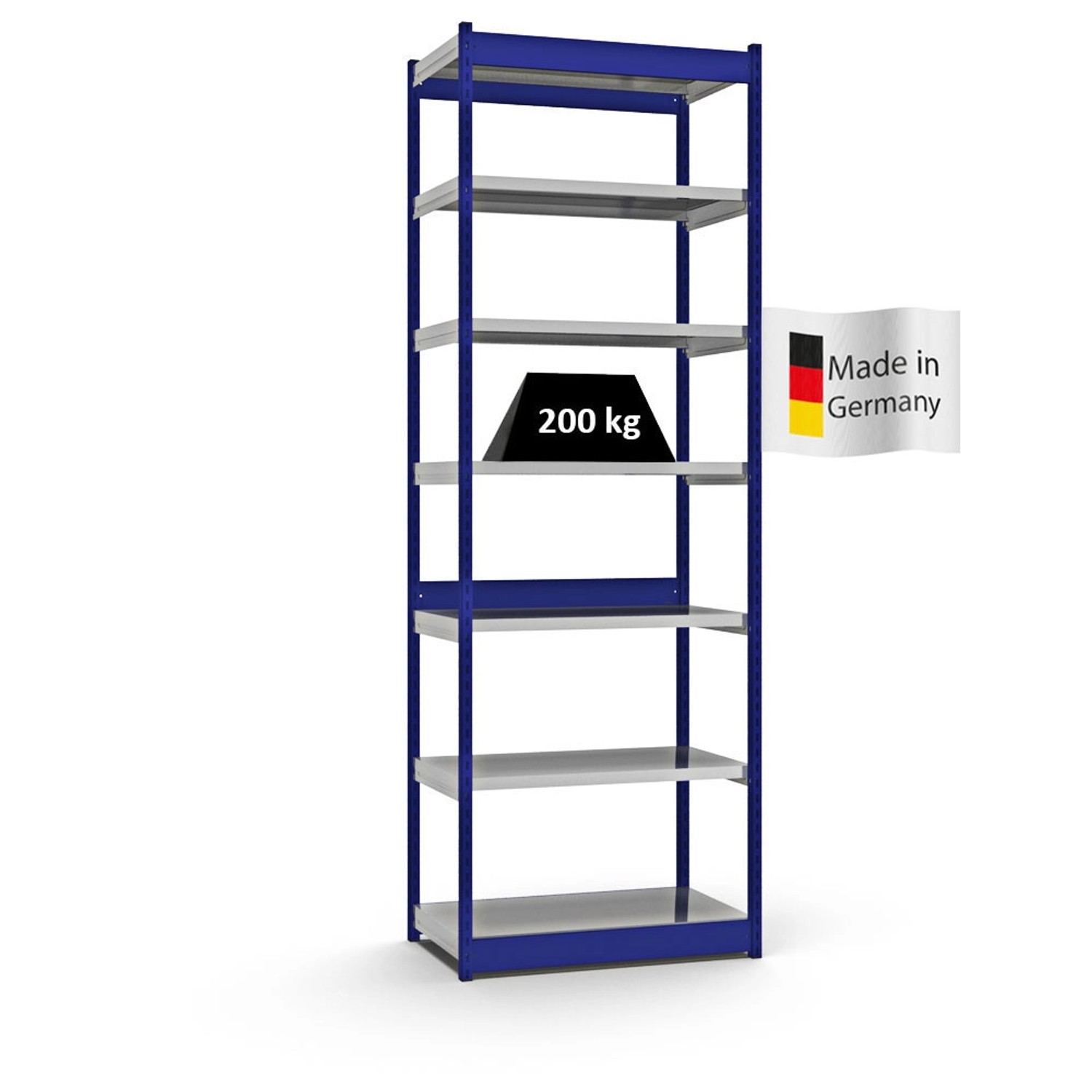 PROREGAL Fachbodenregal Stecksystem Vierkant-Profil Grundregal HxBxT 300 x 102,5 x 50 cm 7 Ebenen Einseitige Bauart Fachlast 200 kg Enzianblau PROREGAL Fachbodenregal Stecksystem Vierkant-Profil Grundregal HxBxT 300 x 102,5 x 50 cm 7 Ebenen Einseitige Bauart Fachlast 200 kg Enzianblau von PROREGAL