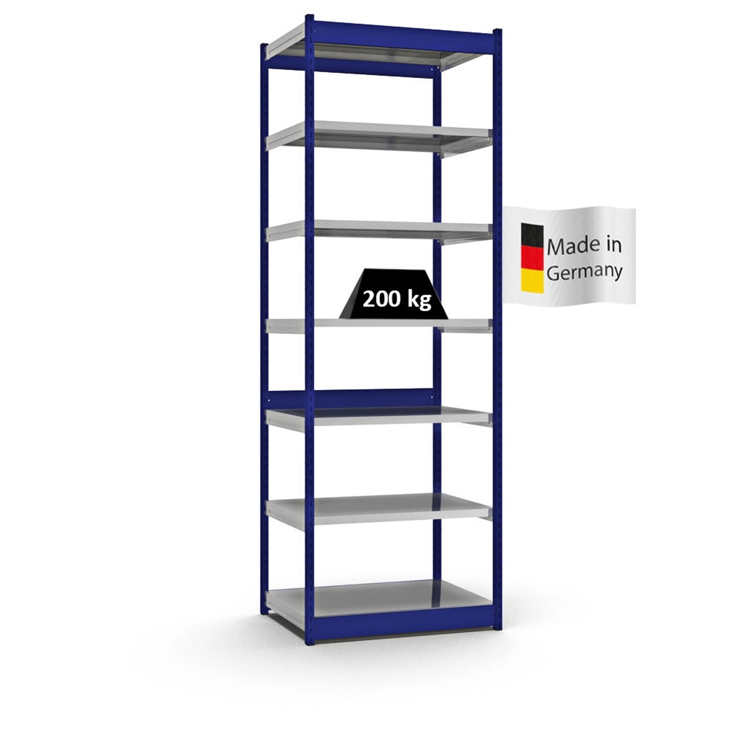 PROREGAL Fachbodenregal Stecksystem Vierkant-Profil Grundregal HxBxT 300 x 102,5 x 60 cm 7 Ebenen Einseitige Bauart Fachlast 200 kg Enzianblau PROREGAL Fachbodenregal Stecksystem Vierkant-Profil Grundregal HxBxT 300 x 102,5 x 60 cm 7 Ebenen Einseitige Bauart Fachlast 200 kg Enzianblau von PROREGAL