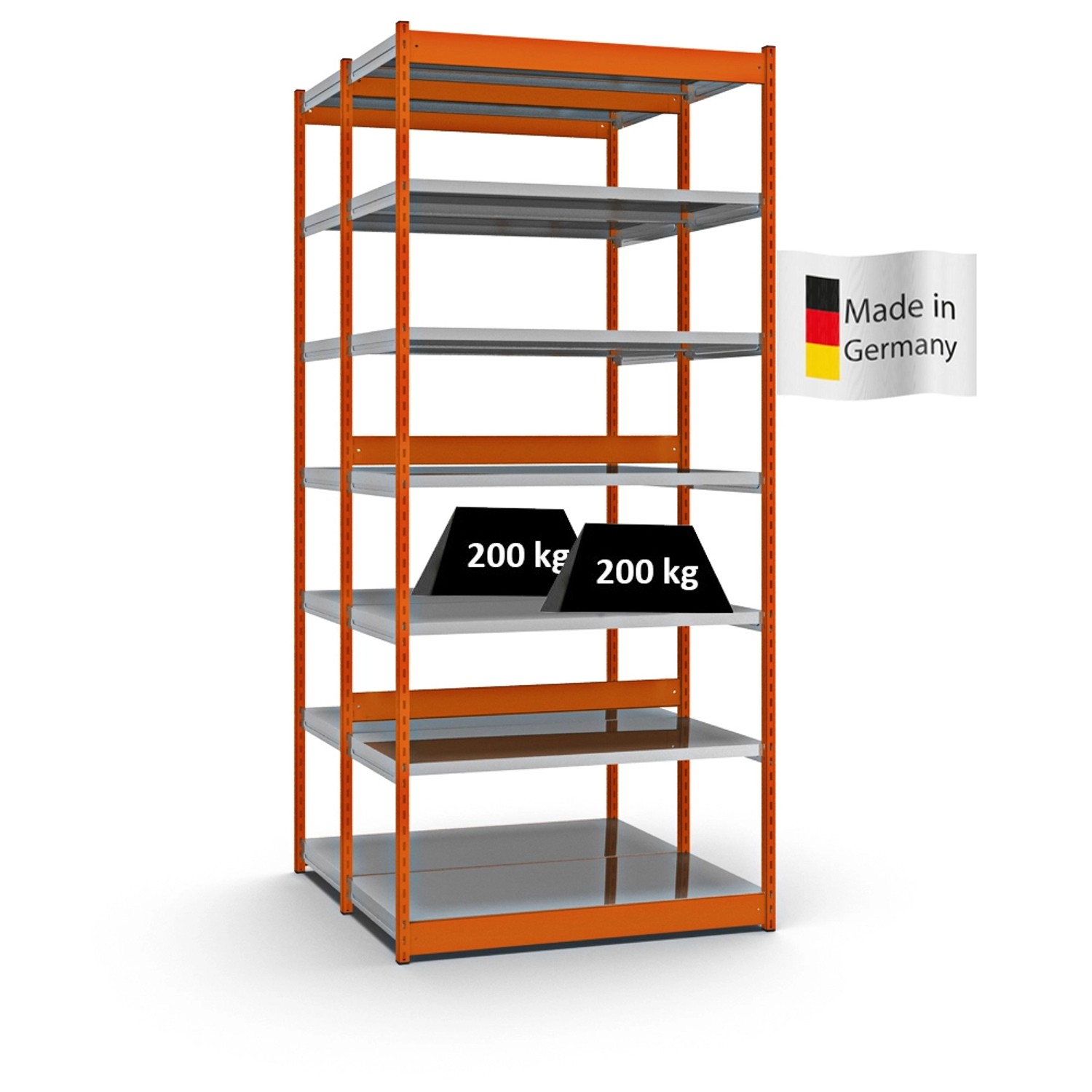 PROREGAL Fachbodenregal Stecksystem Vierkant-Profil Grundregal HxBxT 300 x 132,5 x 60 cm 2x7 Ebenen Doppelseitige Bauart Fachlast 200 kg Orange PROREGAL Fachbodenregal Stecksystem Vierkant-Profil Grundregal HxBxT 300 x 132,5 x 60 cm 2x7 Ebenen Doppelseitige Bauart Fachlast 200 kg Orange von PROREGAL