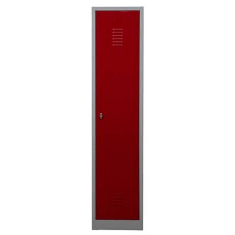 PROREGAL Garderobenspind Camel 1-Fach HxBxT 180 x 41 x 50 cm Vorhängeschloss Grau-Rot von PROREGAL