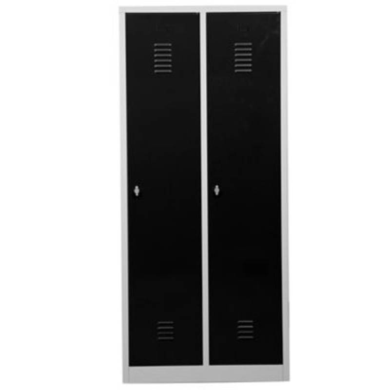 PROREGAL Garderobenspind Camel 2-Fach Mit Pro-Aufteilung HxBxT 180 x 80 x 50 cm Vorhängeschloss Grau-Anthrazit von PROREGAL