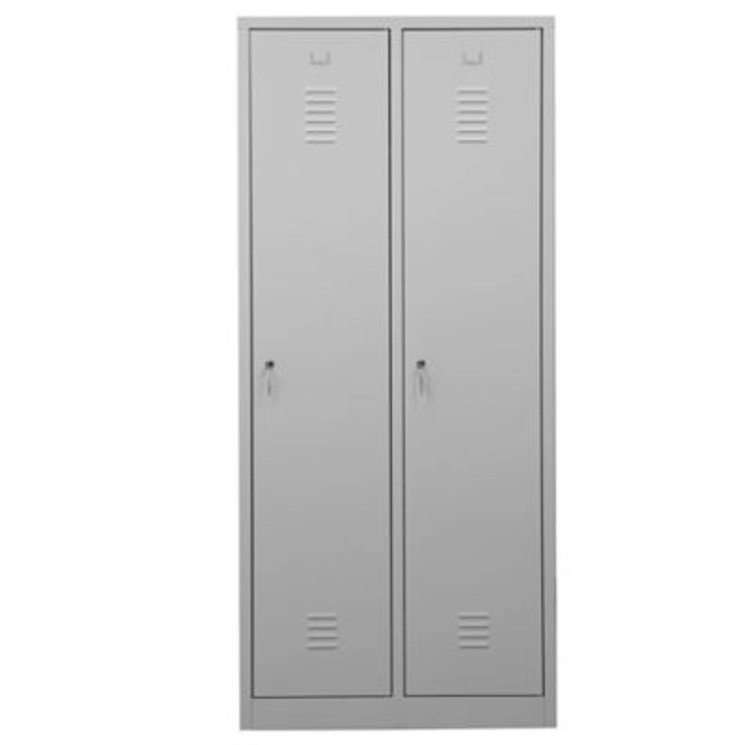 PROREGAL Garderobenspind Camel 2-Fach Mit Pro-Aufteilung HxBxT 180 x 80 x 50 cm Zylinderschloss Grau von PROREGAL