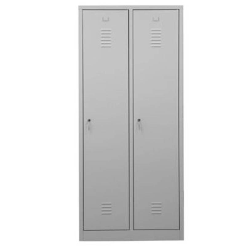 PROREGAL Garderobenspind Camel 2-Fach Mit Pro-Aufteilung HxBxT 180 x 80 x 50 cm Zylinderschloss Grau von PROREGAL
