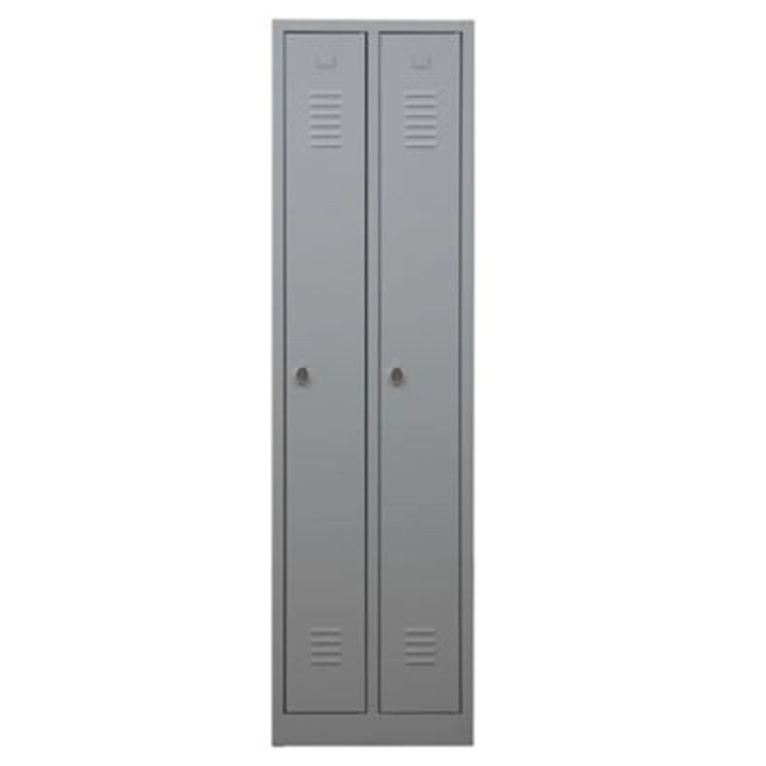 PROREGAL Garderobenspind Camel 2-Fächer HxBxT 180 x 50 x 50 cm Vorhängeschloss Grau von PROREGAL