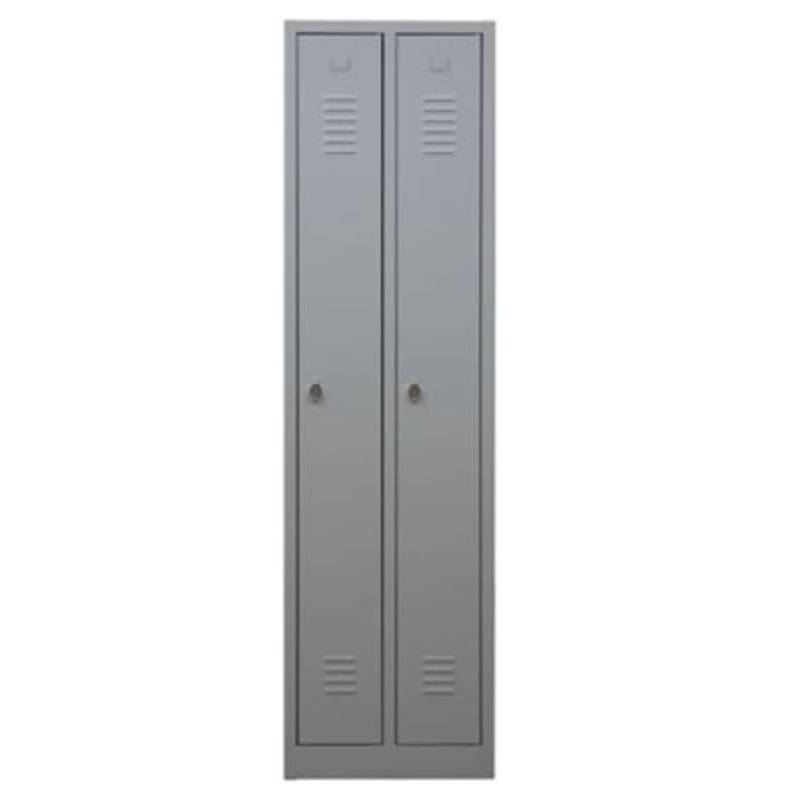 PROREGAL Garderobenspind Camel 2-Fächer HxBxT 180 x 50 x 50 cm Vorhängeschloss Grau von PROREGAL