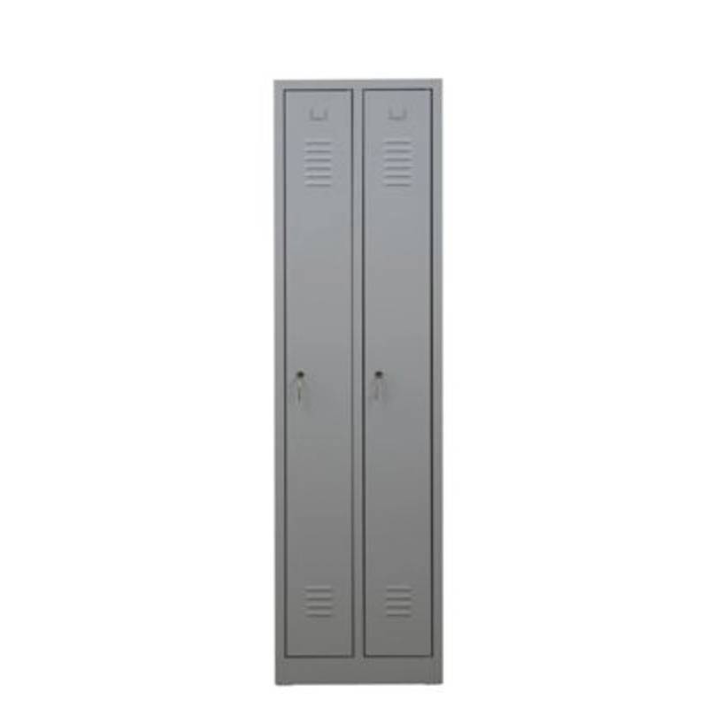 PROREGAL Garderobenspind Camel 2-Fächer HxBxT 180 x 50 x 50 cm Zylinderschloss Grau von PROREGAL