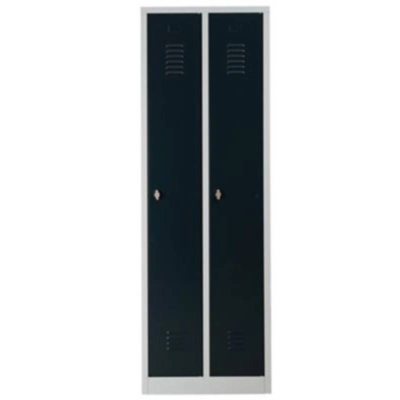 PROREGAL Garderobenspind Camel 2-Fächer HxBxT 180 x 60 x 50 cm Vorhängeschloss Grau-Anthrazit von PROREGAL