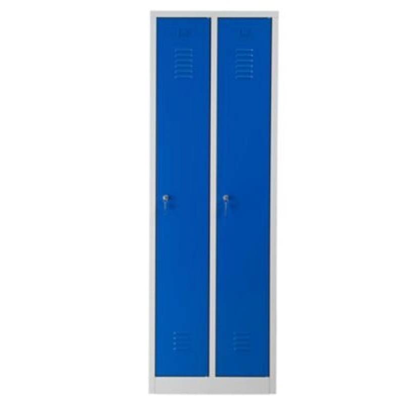 PROREGAL Garderobenspind Camel 2-Fächer HxBxT 180 x 60 x 50 cm Zylinderschloss Grau-Blau von PROREGAL