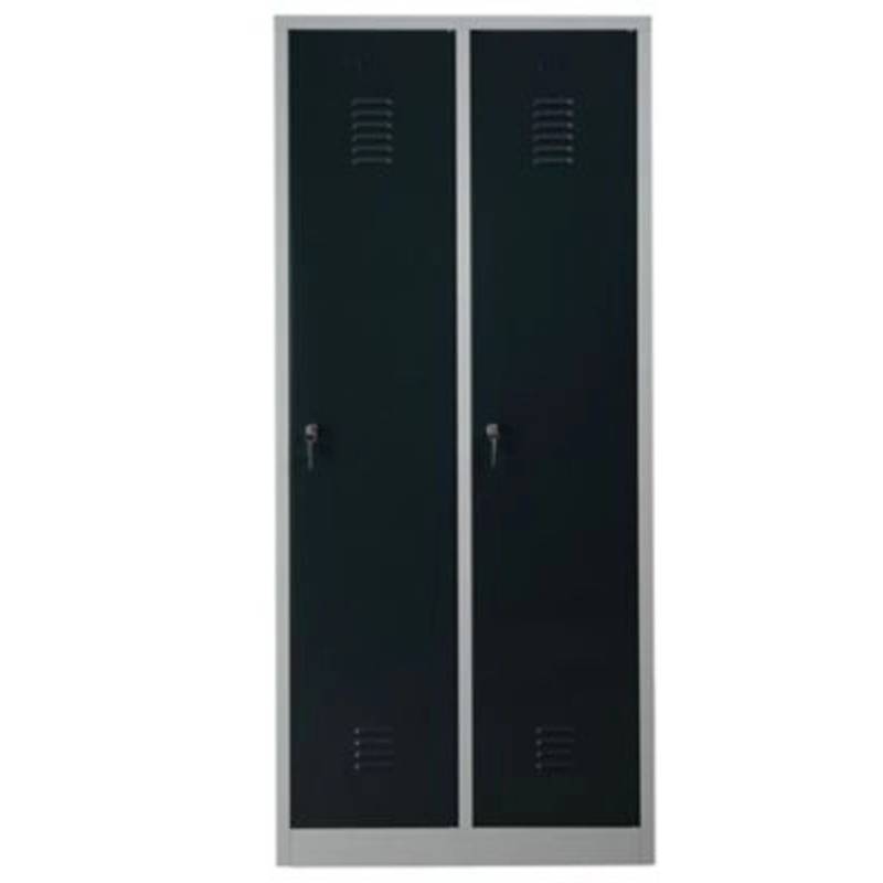 PROREGAL Garderobenspind Camel 2-Fächer HxBxT 180 x 80 x 50 cm Zylinderschloss Grau-Anthrazit von PROREGAL