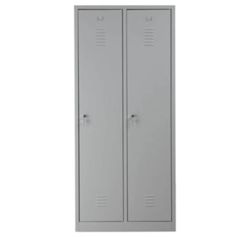 PROREGAL Garderobenspind Camel 2-Fächer HxBxT 180 x 80 x 50 cm Zylinderschloss Grau von PROREGAL