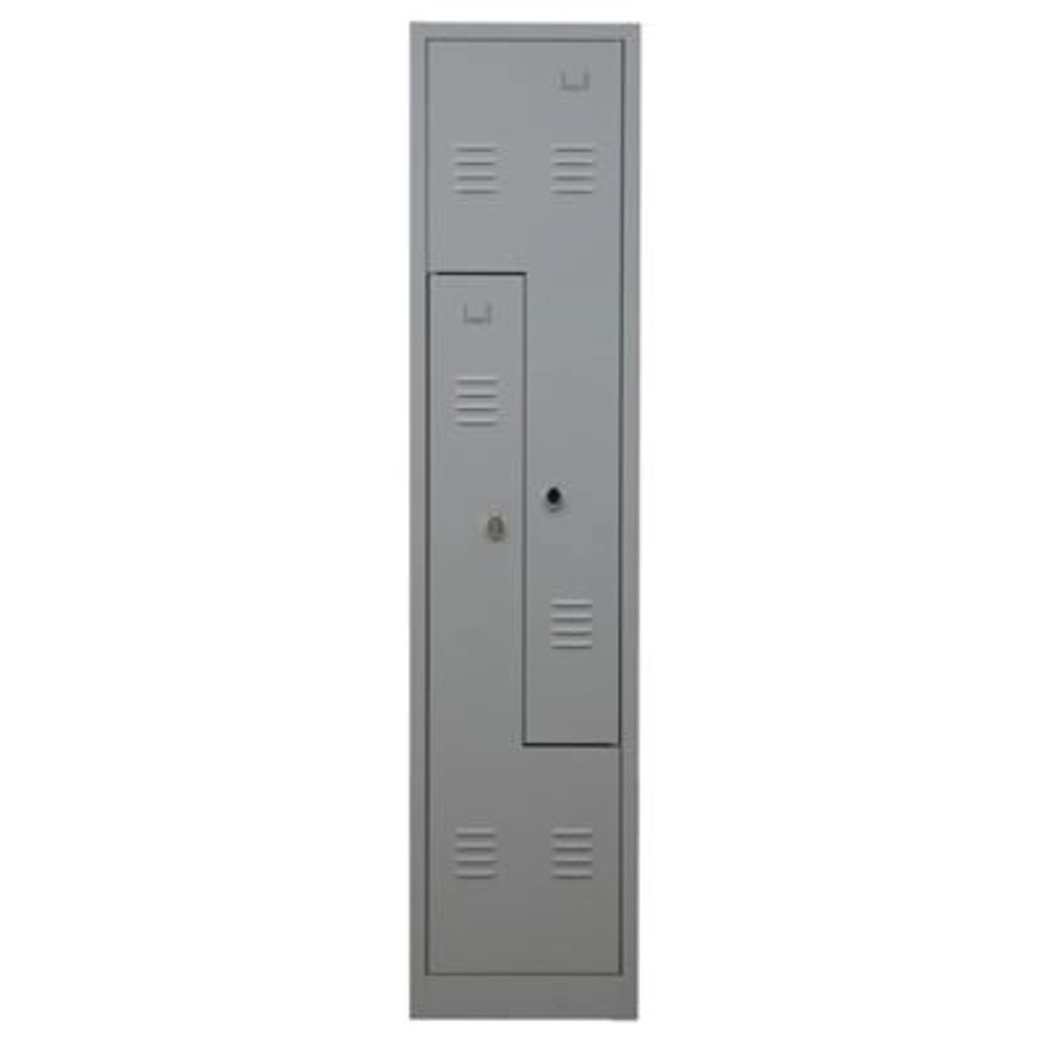 PROREGAL Garderobenspind Camel 2-Fächer-Z-Design HxBxT 180 x 41 x 50 cm Vorhängeschloss Grau von PROREGAL