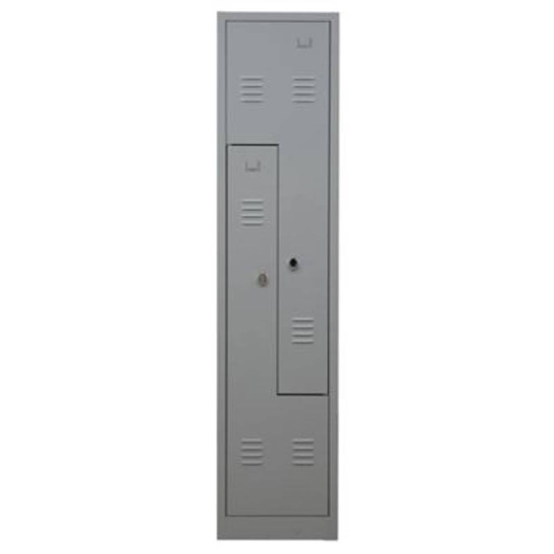 PROREGAL Garderobenspind Camel 2-Fächer-Z-Design HxBxT 180 x 41 x 50 cm Vorhängeschloss Grau von PROREGAL