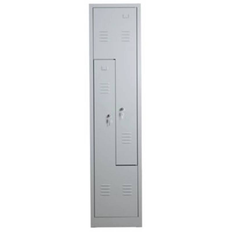 PROREGAL Garderobenspind Camel 2-Fächer-Z-Design HxBxT 180 x 41 x 50 cm Zylinderschloss Grau von PROREGAL