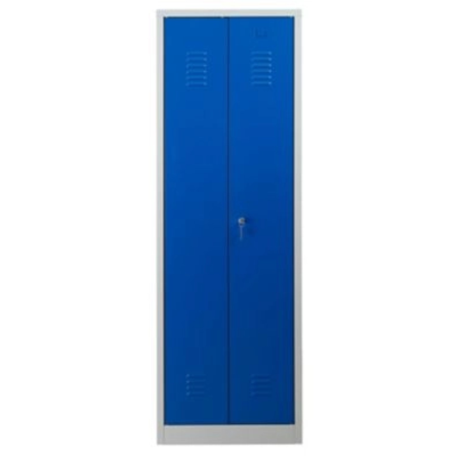 PROREGAL Garderobenspind Camel 2-Fächer & 1-Schloss HxBxT 180 x 60 x 50 cm Vorhängeschloss Grau-Hellblau von PROREGAL