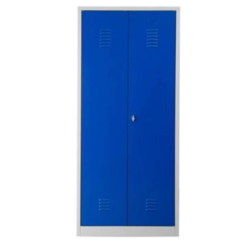 PROREGAL Garderobenspind Camel 2-Fächer & 1-Schloss HxBxT 180 x 80 x 50 cm Vorhängeschloss Grau-Blau von PROREGAL