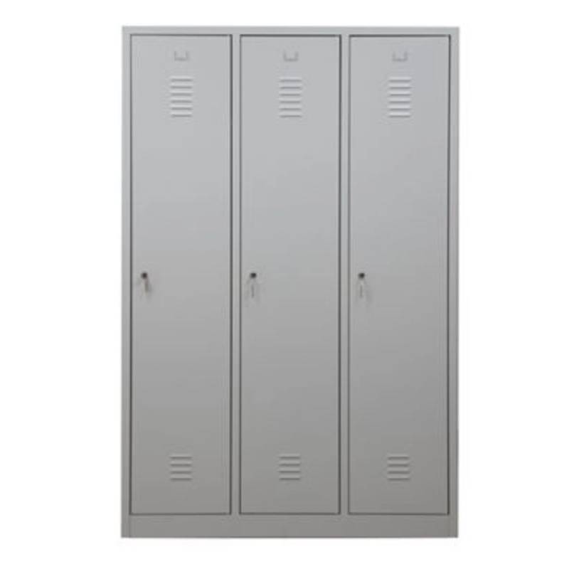 PROREGAL Garderobenspind Camel 3-Fächer HxBxT 180 x 119 x 50 cm Zylinderschloss Grau von PROREGAL