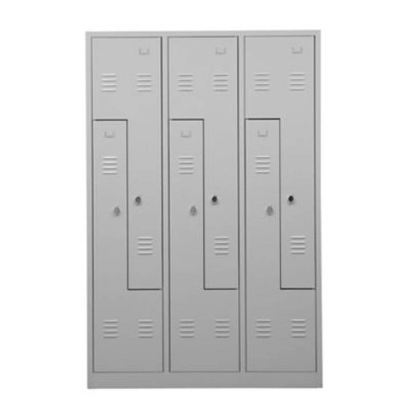 PROREGAL Garderobenspind Camel 6-Fächer-Z-Design HxBxT 180 x 120 x 50 cm Vorhängeschloss Grau von PROREGAL