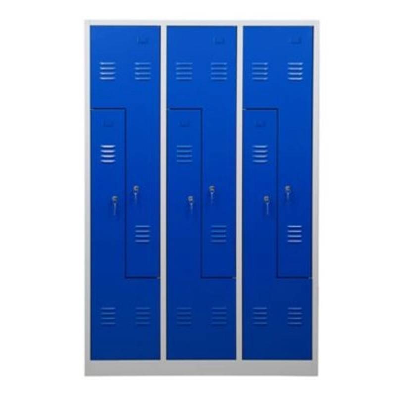 PROREGAL Garderobenspind Camel 6-Fächer-Z-Design HxBxT 180 x 120 x 50 cm Zylinderschloss Grau-Blau von PROREGAL