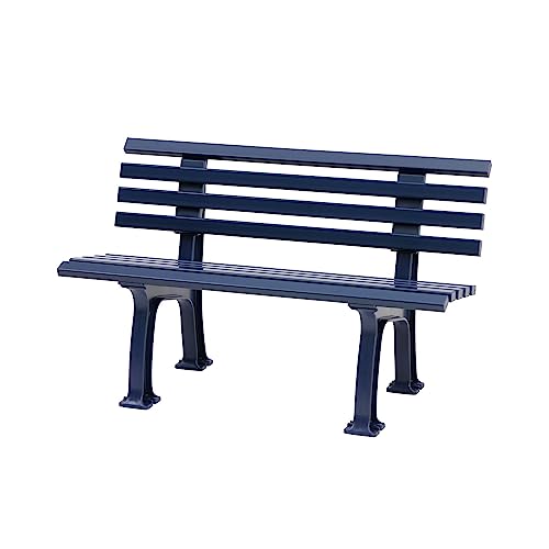 PROREGAL Gartenbank Antigua | 2-Sitzer | Blau | HxBxT 74x120x54cm | Witterungs- & UV-beständiger Kunststoff | Parkbank Sitzbank Außenbereich Garten Balkon Terrasse von PROREGAL