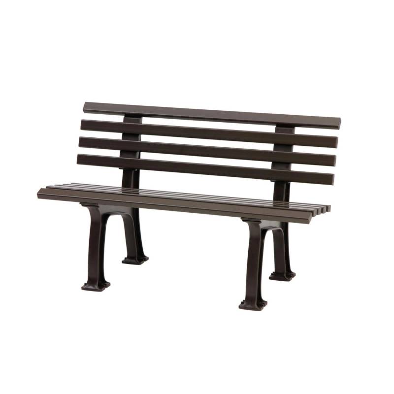 PROREGAL Gartenbank Antigua 2 Sitzer Braun HxBxT 74 x 120 x 54 cm Witterungskunststoff & UV Beständiger Kunststoff Parkbank Sitzbank von PROREGAL