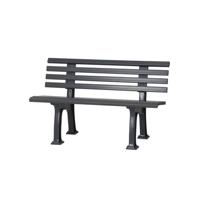 PROREGAL Gartenbank Antigua 2 Sitzer Graphitgrau HxBxT 74 x 120 x 54 cm Witterungskunststoff & UV Beständiger Kunststoff Parkbank Sitzbank von PROREGAL