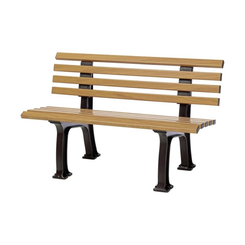 PROREGAL Gartenbank Antigua 2 Sitzer Holzoptik HxBxT 74 x 120 x 54 cm Witterungskunststoff & UV Beständiger Kunststoff Parkbank Sitzbank von PROREGAL