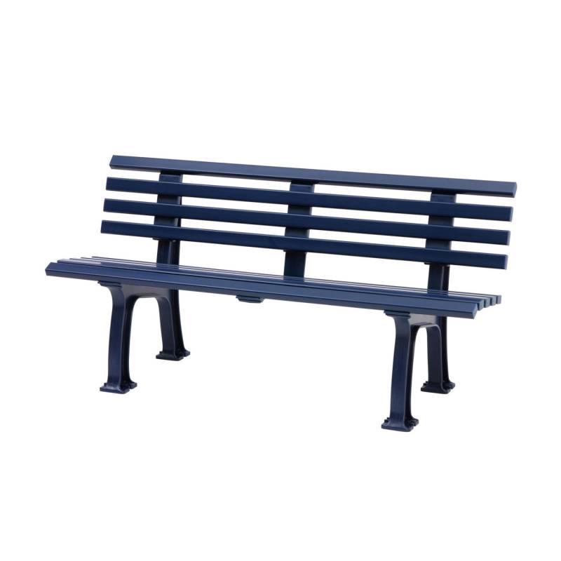 PROREGAL Gartenbank Antigua 3 Sitzer Blau HxBxT 74 x 150 x 54 cm Witterungskunststoff & UV Beständiger Kunststoff Parkbank Sitzbank von PROREGAL