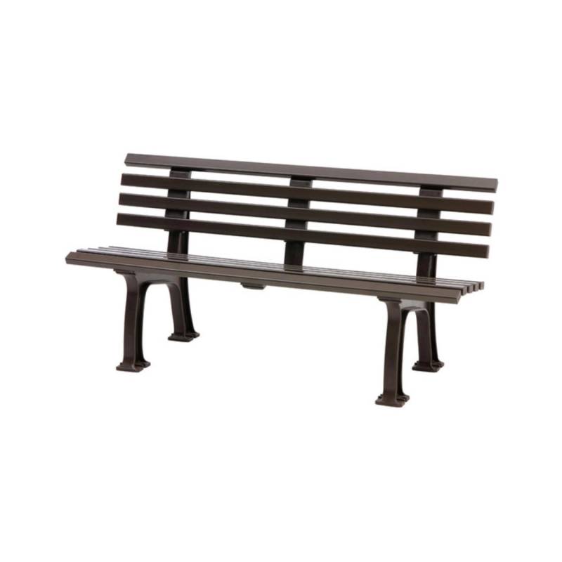 PROREGAL Gartenbank Antigua 3 Sitzer Braun HxBxT 74 x 150 x 54 cm Witterungskunststoff & UV Beständiger Kunststoff Parkbank Sitzbank von PROREGAL