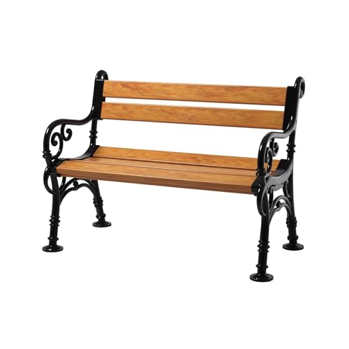 PROREGAL Gartenbank Curacao | 2-Sitzer | Holzoptik | HxBxT 85x115x60cm | Witterungs- & UV-beständiger Kunststoff | Parkbank Sitzbank Außenbereich Garten Balkon Terrasse von PROREGAL
