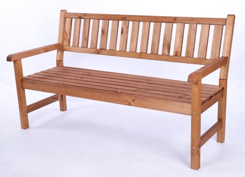 PROREGAL Gartenbank Grana | HxBxT 90x154x70cm | Inkl. Planenabdeckung | Braun | Parkbank Gartenmöbel Sitzbank Bank Friesenbank von PROREGAL