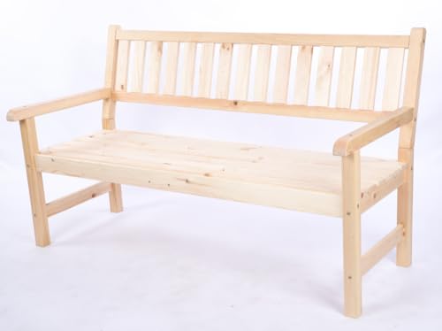 PROREGAL Gartenbank Grana | HxBxT 90x154x70cm | Ohne Abdeckung | Natur | Parkbank Gartenmöbel Sitzbank Bank Friesenbank von PROREGAL