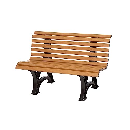 PROREGAL Gartenbank Jamaika | 2-Sitzer | Holzoptik | HxBxT 80x120x64cm | Witterungs- & UV-beständiger Kunststoff | Parkbank Sitzbank Außenbereich Garten Balkon Terrasse von PROREGAL