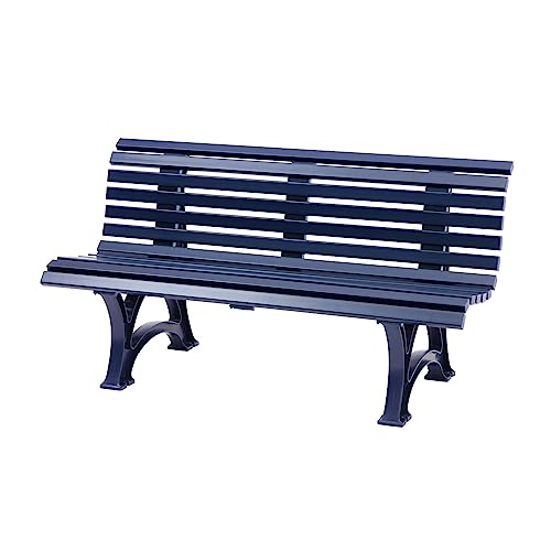 PROREGAL Gartenbank Jamaika | 3-Sitzer | Blau | HxBxT 80x150x64cm | Witterungs- & UV-beständiger Kunststoff | Parkbank Sitzbank Außenbereich Garten Balkon Terrasse von PROREGAL