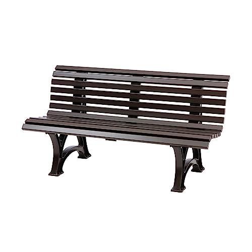 PROREGAL Gartenbank Jamaika | 3-Sitzer | Braun | HxBxT 80x150x64cm | Witterungs- & UV-beständiger Kunststoff | Parkbank Sitzbank Außenbereich Garten Balkon Terrasse von PROREGAL