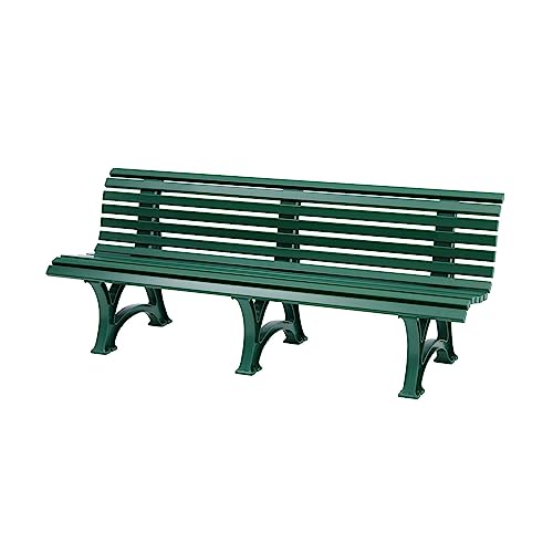 PROREGAL Gartenbank Jamaika | 4-Sitzer | Grün | HxBxT 80x200x64cm | Witterungs- & UV-beständiger Kunststoff | Parkbank Sitzbank Außenbereich Garten Balkon Terrasse von PROREGAL