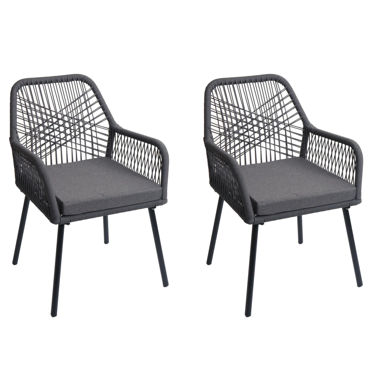 PROREGAL Gartenstuhl 2er-Set 81x54x62cm Sitzhöhe 46cm Outdoor Sitzpolster Aluminium Anthrazit Bezug Dunkelgrau PROREGAL Gartenstuhl 2er-Set 81x54x62cm Sitzhöhe 46cm Outdoor Sitzpolster Aluminium Anthrazit Bezug Dunkelgrau von PROREGAL