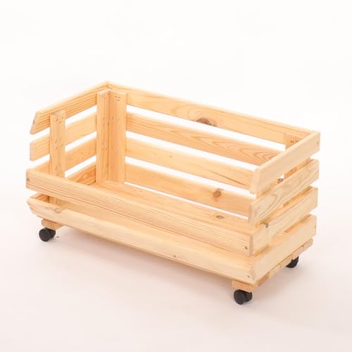 PROREGAL Gemüseregal VeggieRoll mit Rollen | HxBxT 30x57x30 cm | 1 Holzkisten | Holz | Natur | Aufbewahrungskiste Stapelkisten Kartoffelkiste PROREGAL Gemüseregal VeggieRoll mit Rollen | HxBxT 30x57x30 cm | 1 Holzkisten | Holz | Natur | Aufbewahrungskiste Stapelkisten Kartoffelkiste von PROREGAL