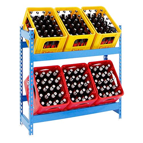 PROREGAL Getränkekistenregal Camel blau für 6 Kisten, HxBxT 100x100x30cm Getränkeregal, Kistenregal, Kastenregal, Getränkekistenständer von PROREGAL