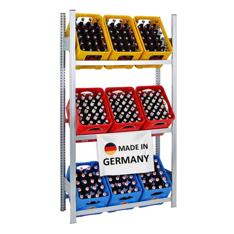 PROREGAL Getränkekistenregal Getränkeregal Chiemsee Made in Germany HxBxT 185 x 106 x 34 cm 9 Kisten auf 3 Ebenen Verzinkt PROREGAL Getränkekistenregal Getränkeregal Chiemsee Made in Germany HxBxT 185 x 106 x 34 cm 9 Kisten auf 3 Ebenen Verzinkt von PROREGAL